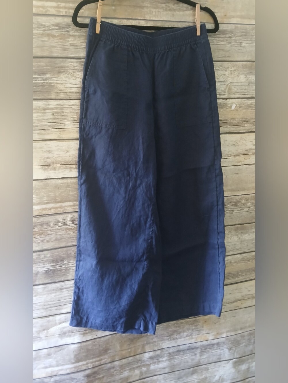 Lands' End Navy Elastic Waist Pull-On Pants
